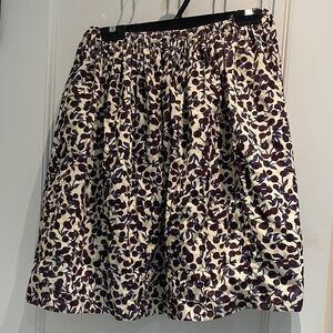 Bonpoint Corduroy Skirt in Purple & Cream Leaf Pattern *will fit adult small CB